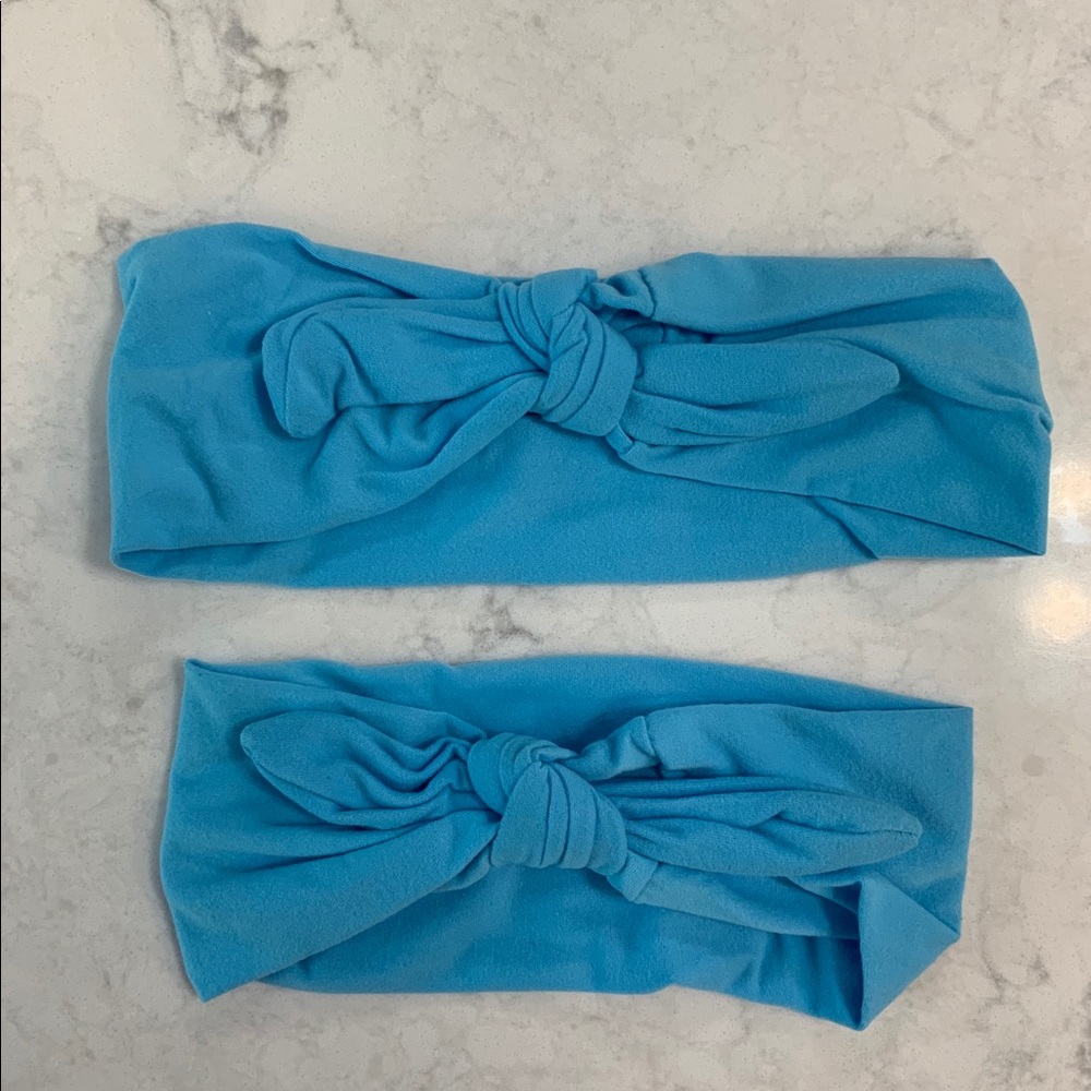Mommy and Me Blue Knot Headband Set